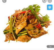 麻酱酸辣鸡丝, 鸡丝200克, 调料酱150克左右,辣度:中辣